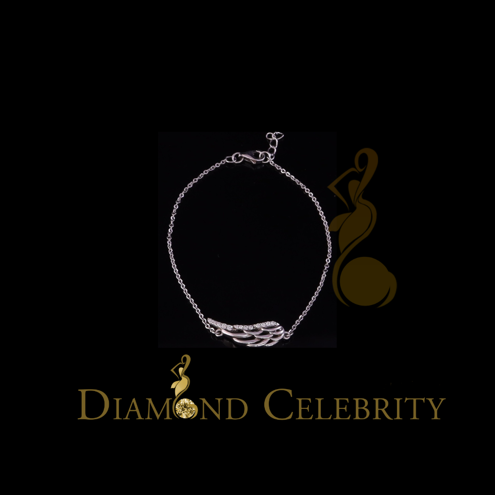 Diamondcelebritees White Sterling Silver Fashion Design Ladies Bracelet Cubic Zirconia SZ 7.5 Inch