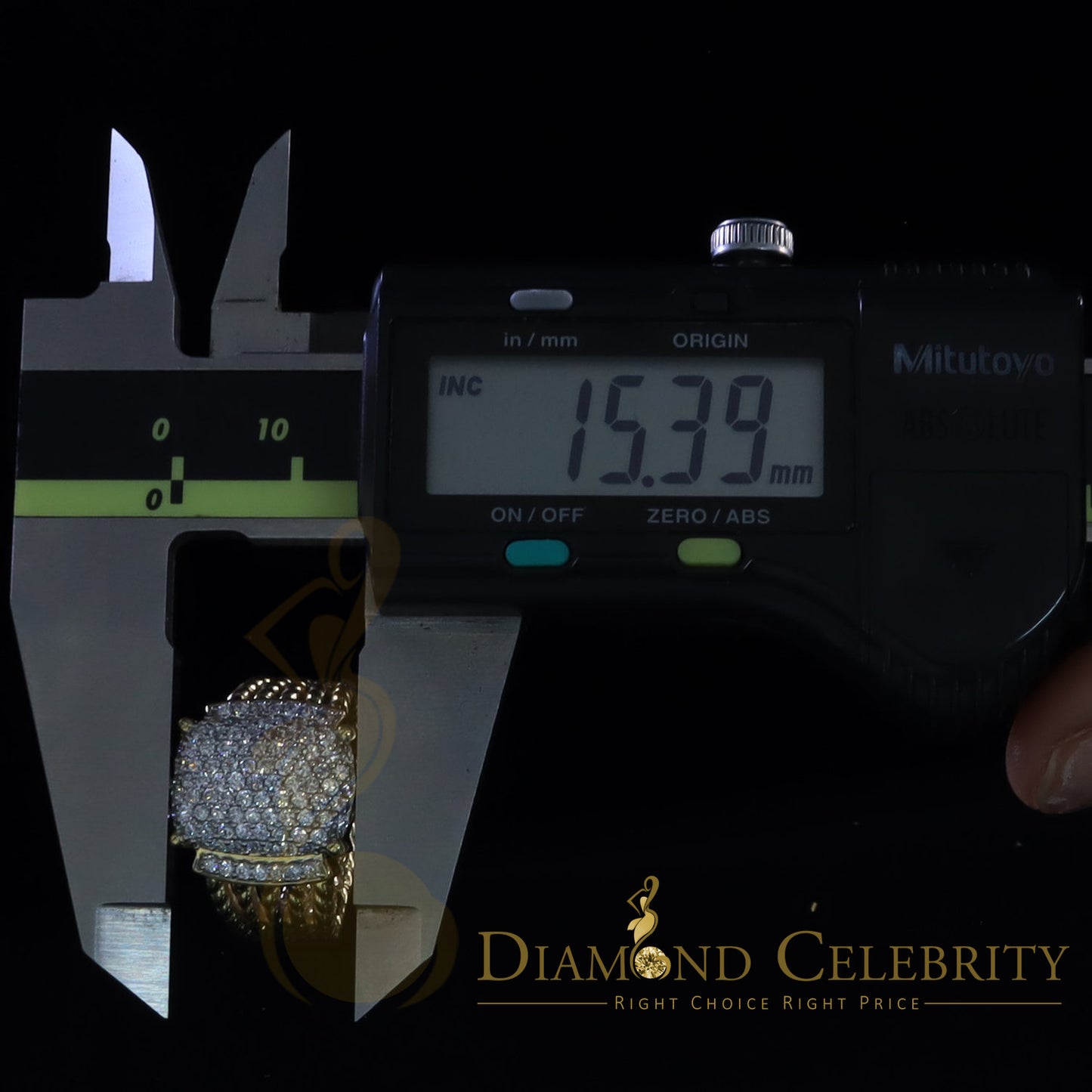 DiamondCelebritees 925 Silver Yellow 1.94ct Cubic Zirconia Adjustable Men's Ring From SZ 8 to 10