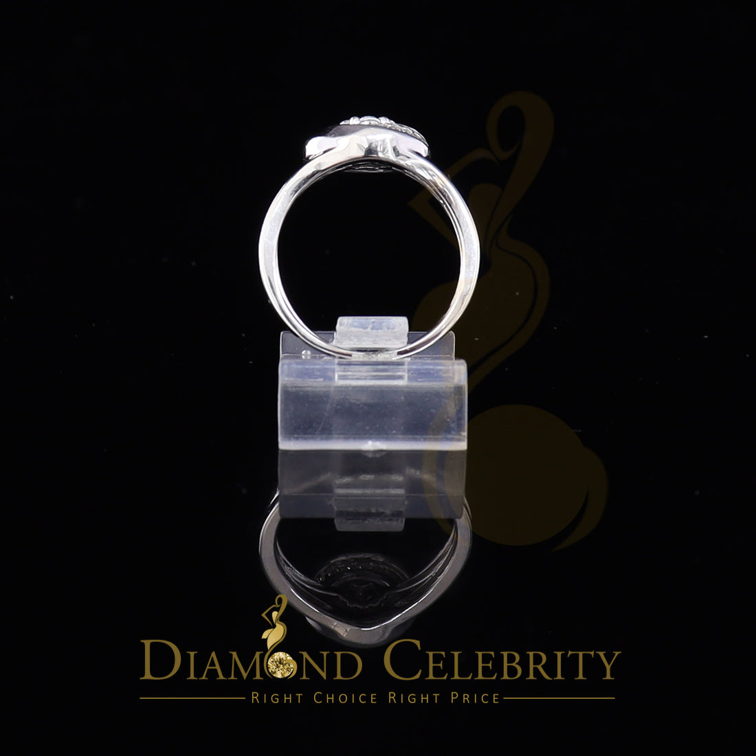 DiamondCelebritees 925 Sterling White Silver 0.45ct Cubic Zirconia Floral Bridal Womens Ring Size 6