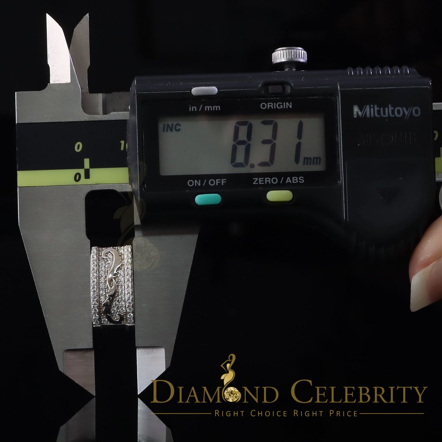 DiamondCelebritees Hip hop Mens white Gold 925 Sterling Silver Iced 3 row Huggie Hoop earrings