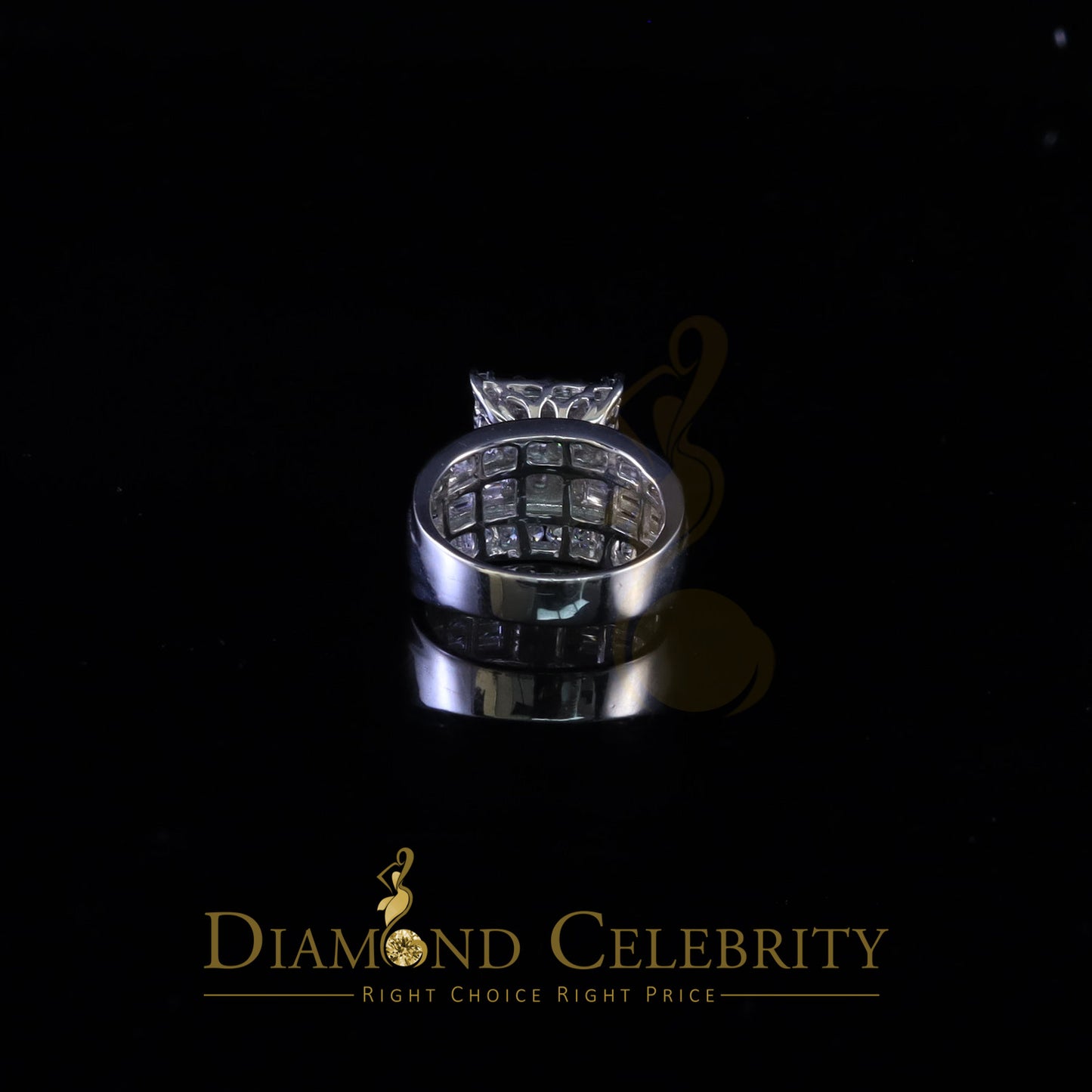 DiamondCelebritees Womens 6.04ct White Cubic Zirconia Silver Fashion Square Womens Ring Size 9