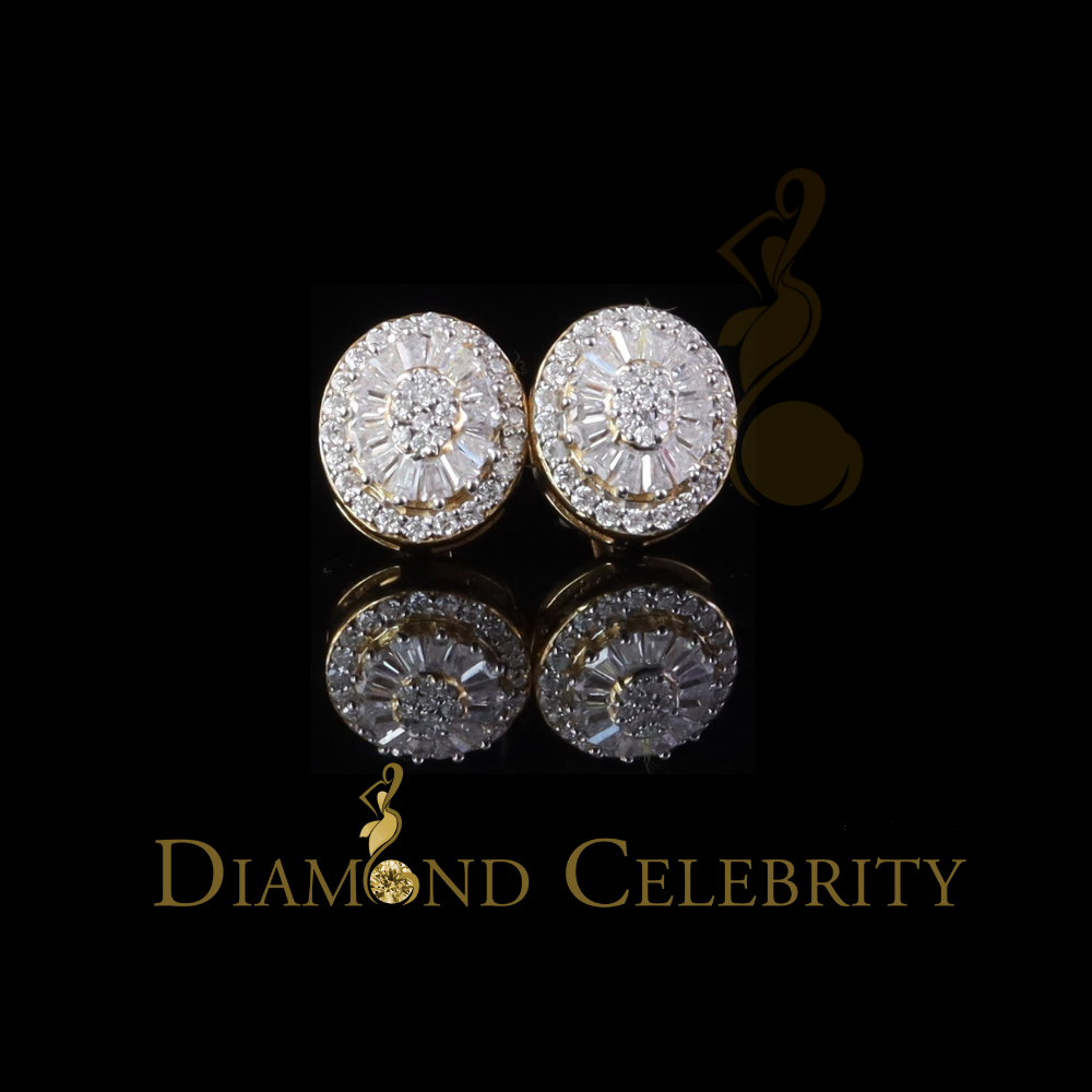 DiamondCelebritees 925 Yellow Silver 1.00ct VVS 'D' Moissanite Oval Stud Earring Men's/Womens