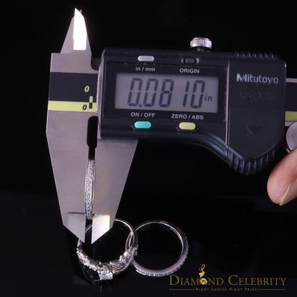 DiamondCelebritees 2.0ct Cubic Zirconia White 925 Sterling Silver Women 3PC Wedding Ring Size 7