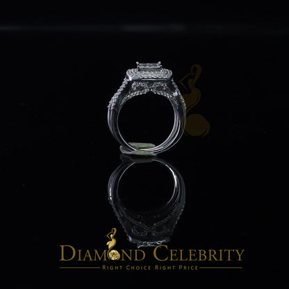 DiamondCelebritees 4.00ct Cubic Zirconia Sterling White Silver Round Engagement Women's Ring Size 8