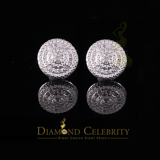 DiamondCelebritees 0.15ct Diamond 925 Sterling Silver White Round Earrings For Men 's / Women's