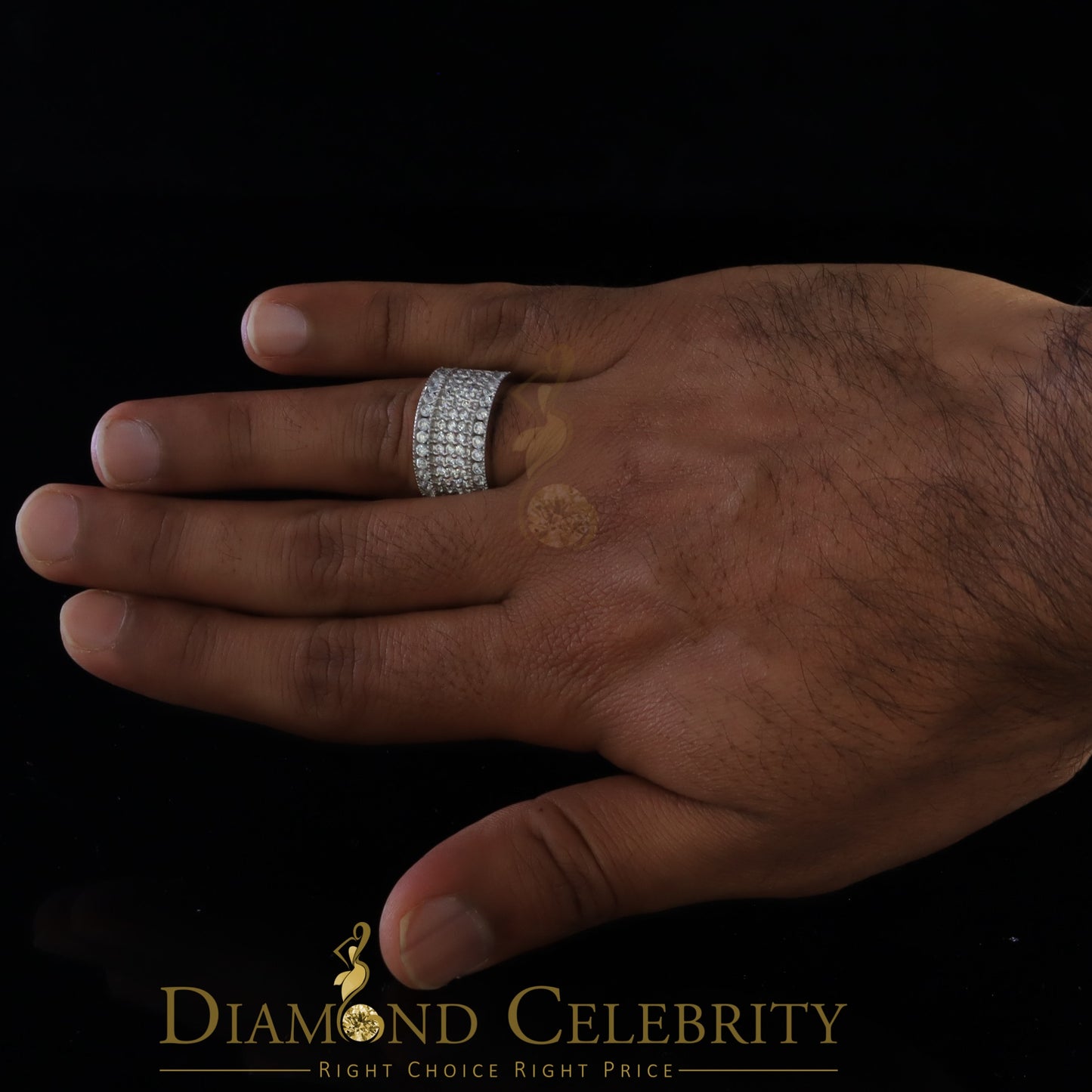 DiamondCelebritees White Cubic Zirconia 2.20ct Hip Hop Rapper Engagement Ring For Men's/Womens SZ 8