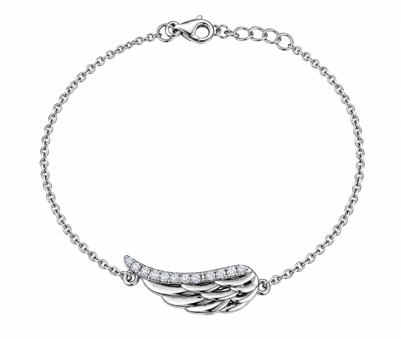 Diamondcelebritees White Sterling Silver Fashion Design Ladies Bracelet Cubic Zirconia SZ 7.5 Inch