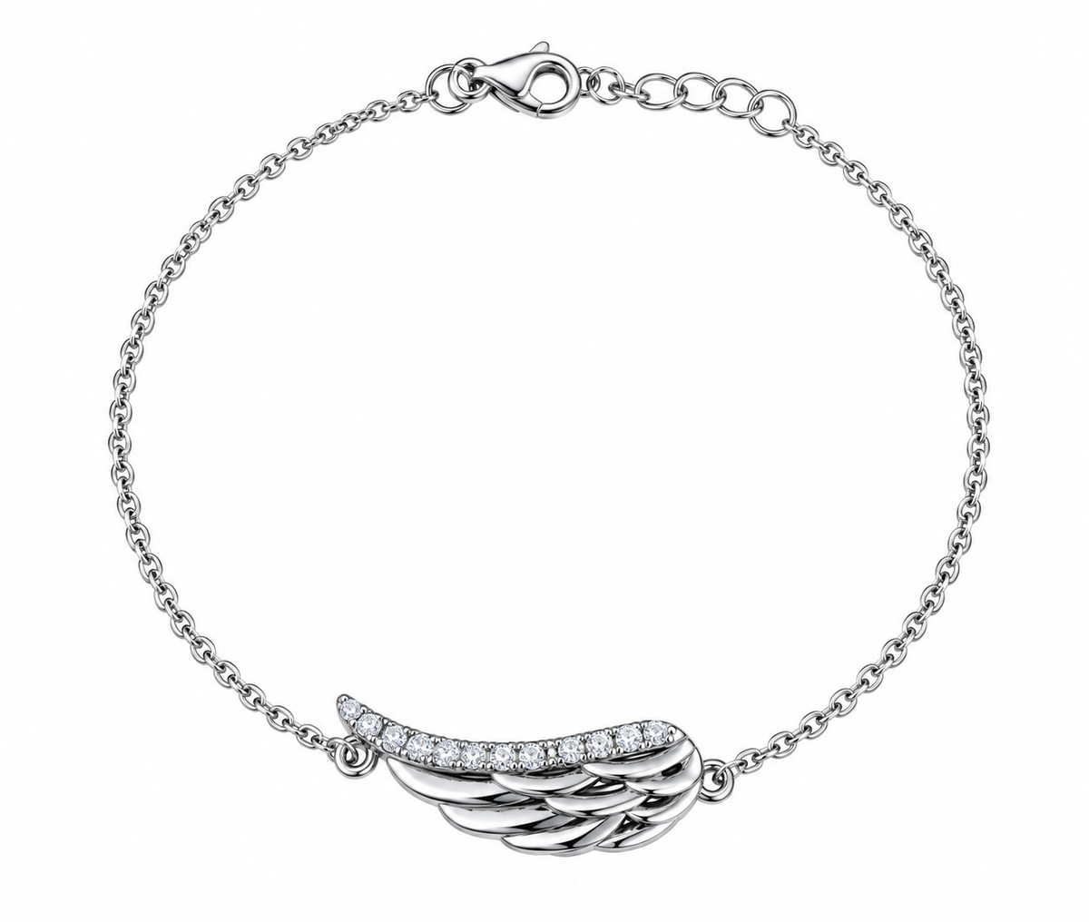Diamondcelebritees White Sterling Silver Fashion Design Ladies Bracelet Cubic Zirconia SZ 7.5 Inch