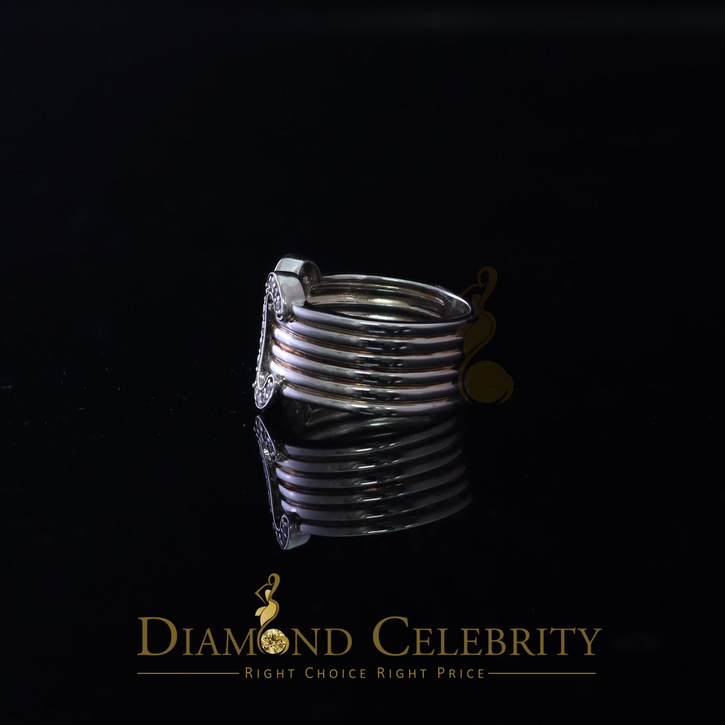 DiamondCelebritees 2.00ct Cubic Zirconia Sterling White Silver Engagement Women's Ring Size 8