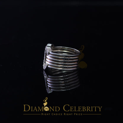 DiamondCelebritees 2.00ct Cubic Zirconia Sterling White Silver Engagement Women's Ring Size 8