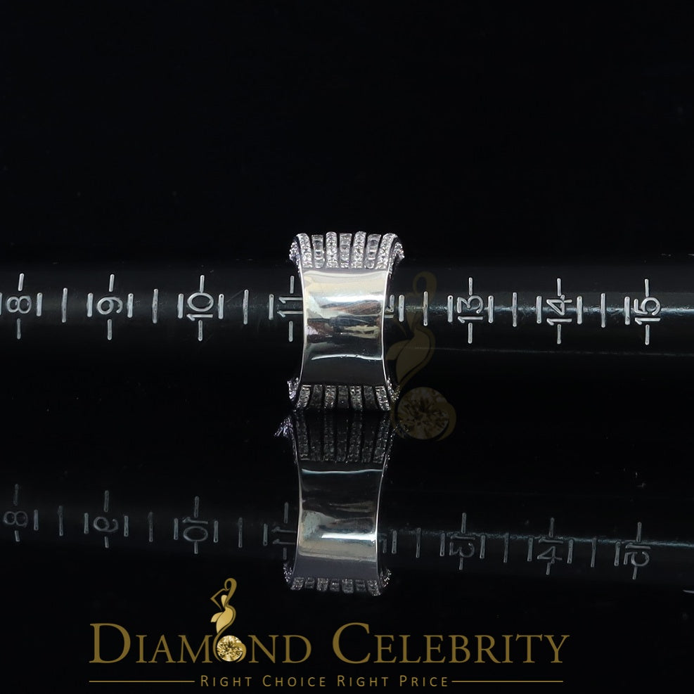 DiamondCelebritees 925 Sterling White Silver Cubic Zirconia 25.0ct Engagement Band Rings Men Size12