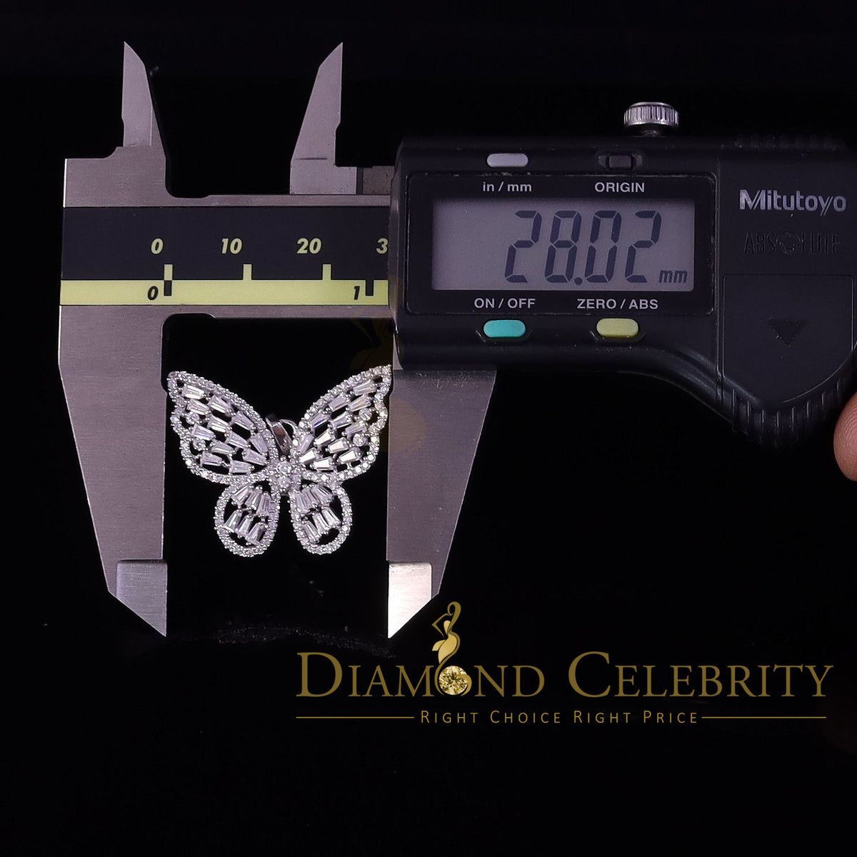 Diamondcelebritees  Men's/Womens 925 Silver White 1.75ct VVS 'D' Moissanite Butterfly Pendant