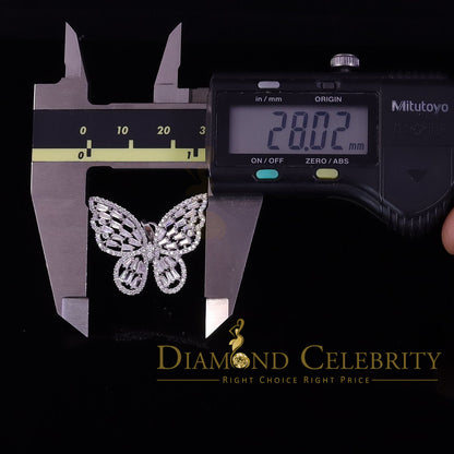 Diamondcelebritees  Men's/Womens 925 Silver White 1.75ct VVS 'D' Moissanite Butterfly Pendant