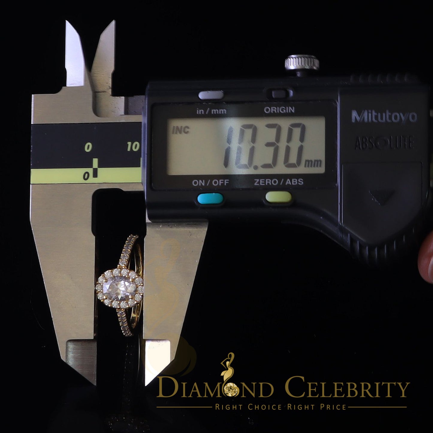 King Of Blings  10K Yellow Gold 1.50CT 'VVS' 'FL' D clr Oval Cut Moissonite Womens Ring Size 7