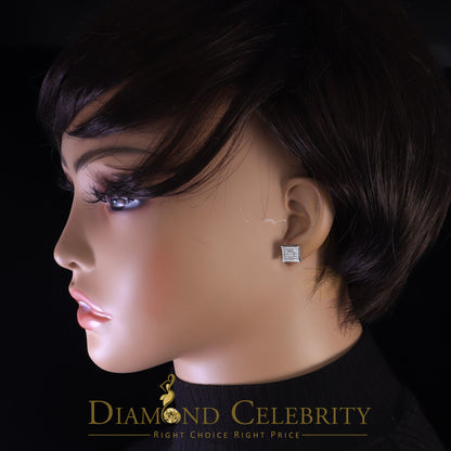 DiamondCelebritees  Hip Hop White 925 Silver 0.68ct Cubic Zirconia Women's & Men's Square Earrings