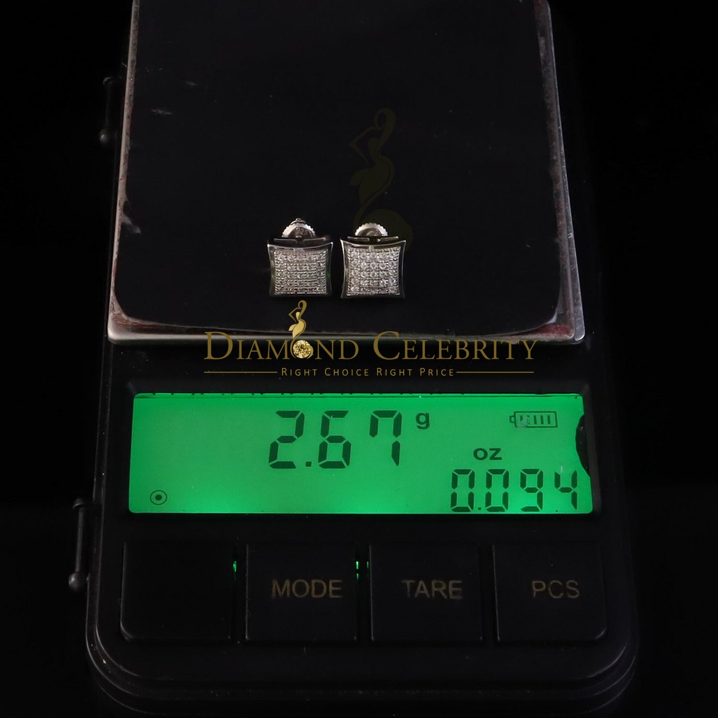 DiamondCelebritees  925 White Sterling Silver 2.44ct Cubic Zirconia Women's Hip Hop Kite Earrings