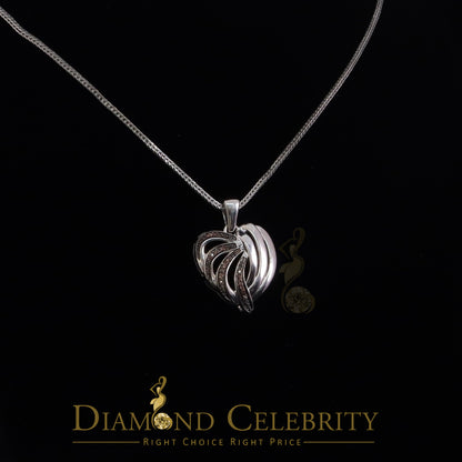 DiamondCelebritees White Heart Shape looking 925 Sterling Silver Pendant 0.22ct Cubic Zirconia