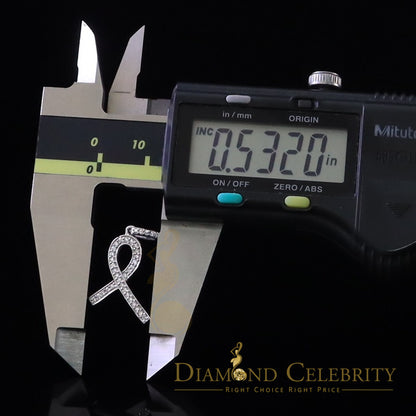DiamondCelebritees White Ribbon Shape Pendant 925 Sterling Silver with 0.26ct Cubic Zirconia stone