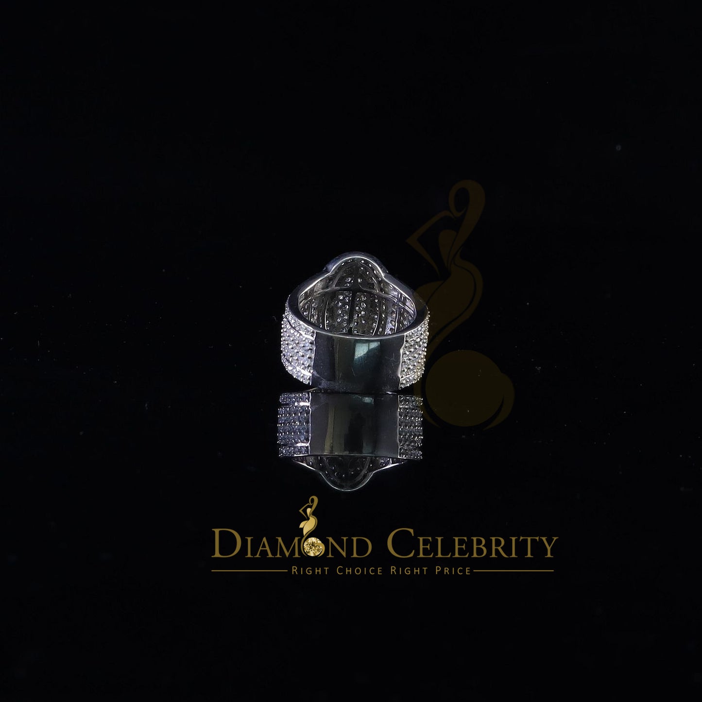DiamondCelebritees 925 Sterling Silver White 7.50ct Cubic Zirconia Oval Engagement Men's Ring SZ 9