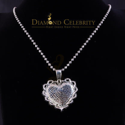 Diamondcelebritees  Celebrities 925 Silver White "MY PRINCESS" Heart Pendant 6.00ct Real Moissanite