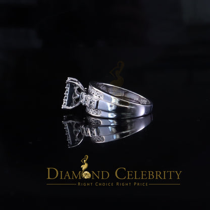 DiamondCelebritees Cinderella Rectangle Real 0.16ct Diamond 925 Silver White Womens Ring Size 8