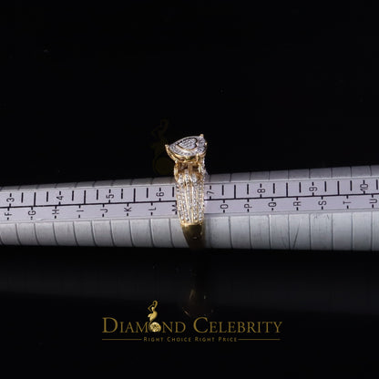 DiamondCelebritees Yellow Silver Heart Ring SZ 7 Real Diamond 0.10ct 925 Sterling Womens Engagement