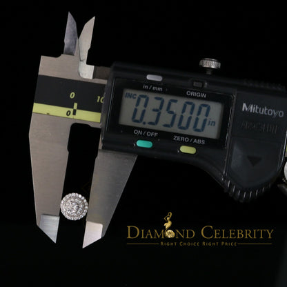 DiamondCelebritees  White Silver 925 Sterling Silver 0.92ct Cubic Zirconia Women's Round Earrings