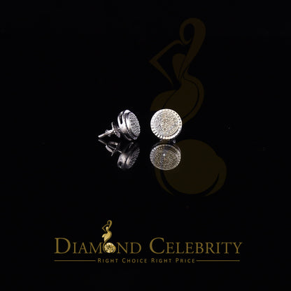 DiamondCelebritees 925 Sterling Silver 0.20 ct Diamond For Ladies & Men's White Stud Round Earrings