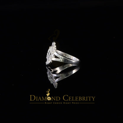 DiamondCelebritees White 925 Silver Virgin Mary Heart shape cutout Women Faith Protection Ring SZ 8