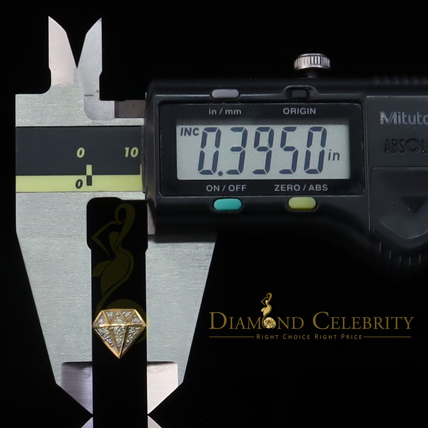 DiamondCelebritees  0.24ct Cubic Zirconia 925 Yellow Silver Women's & Men's Hip Hop Stud Earrings
