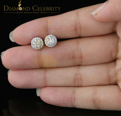 DiamondCelebritees 10K Real White Gold Real Diamond 0.55CT Men's/Women's Stud Round Earring