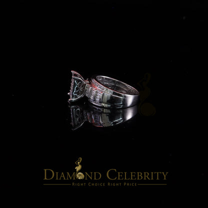 DiamondCelebritees 925 White Silver 1.31ct Cubic Zirconia Cinderella Engagement Womens Rings Size 8