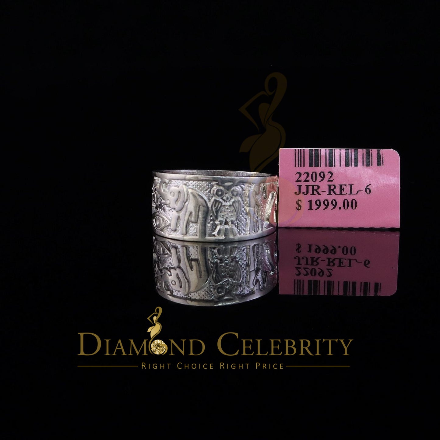 DiamondCelebritees White 925 Sterling Silver Lucky Solid Good Luck Women's Ring SZ 7