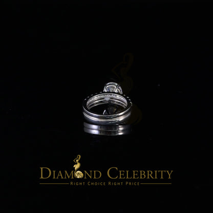 DiamondCelebritees Sterling Silver Mens/ Women Bridal Ring Oval Shape White 5.0ct Moissanite Size 8