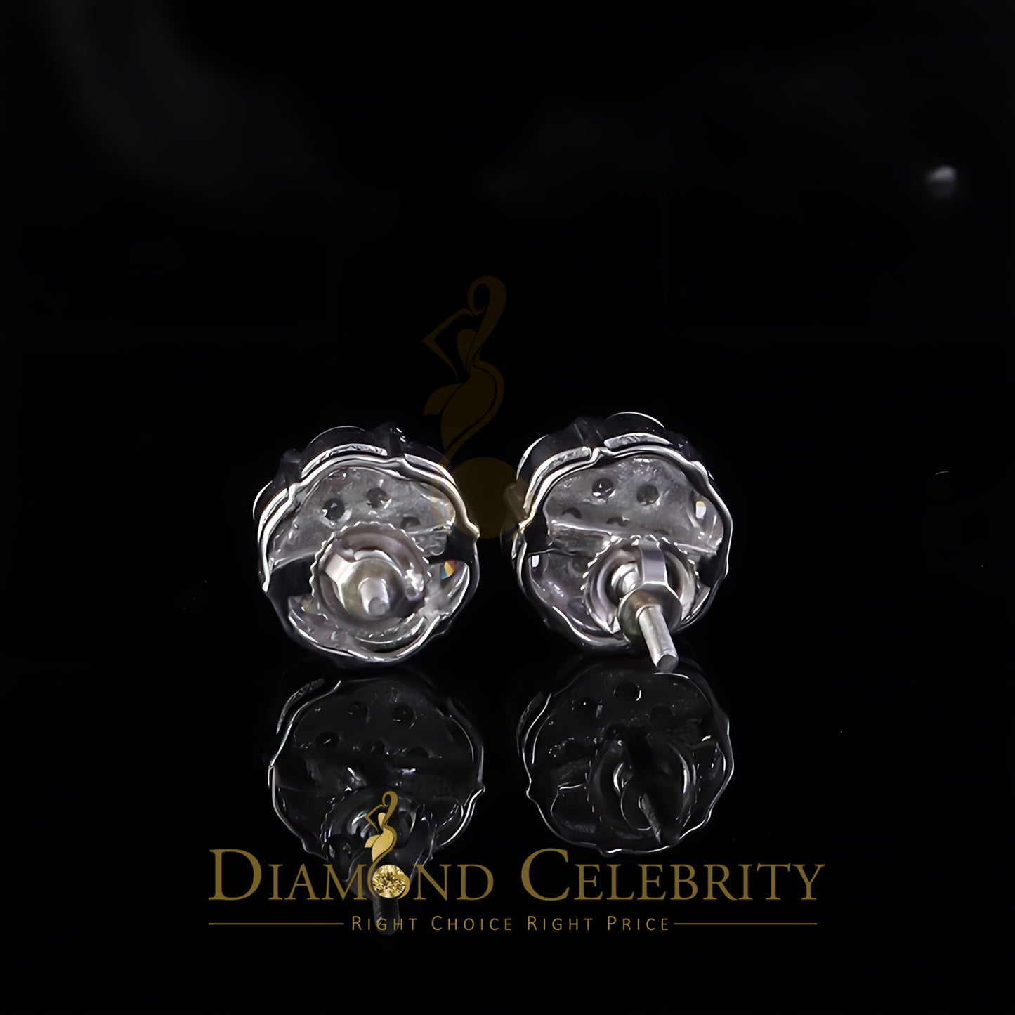 Diamondcelebritees 925 Moissanite White flower 1.00ct Silver Women's Marquise Stud Earrings VVS' D