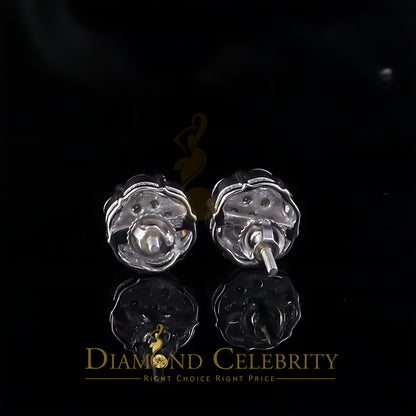 Diamondcelebritees 925 Moissanite White flower 1.00ct Silver Women's Marquise Stud Earrings VVS' D