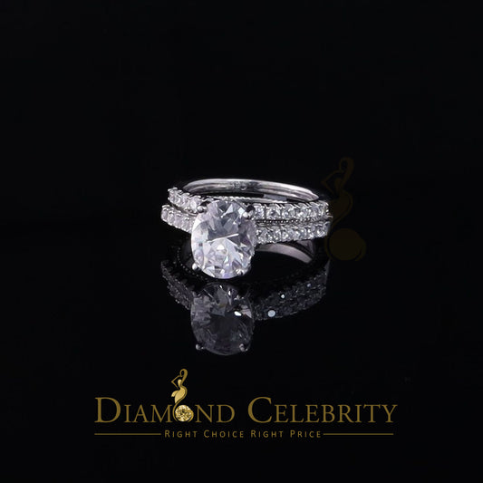 DiamondCelebritees White 5.50ct Cubic Zirconia 925 Sterling Silver Bridal Style Women's Ring SZ 7