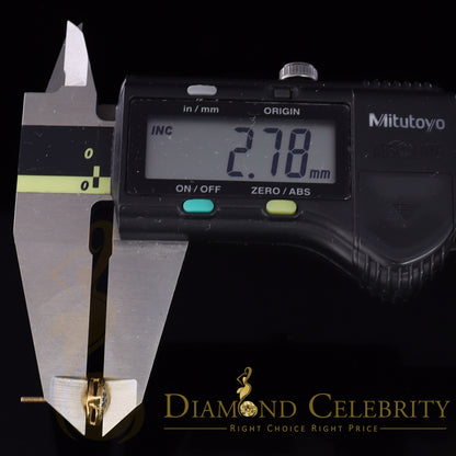 DiamondCelebritees 10K Real Yellow Gold with Real 0.15ct Diamonds Round Stud Earrings