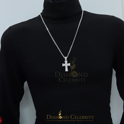 Diamondcelebritees  925 White Sterling Silver 2.25ct VVS D Clr. Moissanite Cross Pendant for Women's
