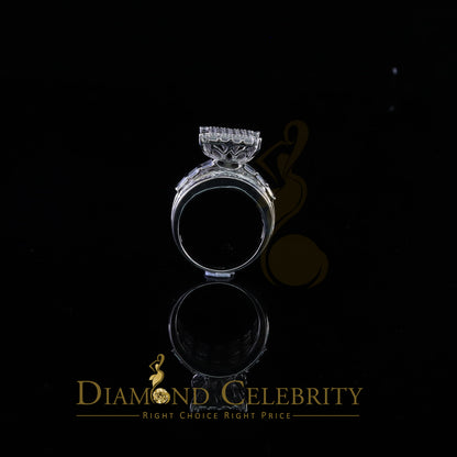 DiamondCelebritees Womens 6.04ct White Cubic Zirconia Silver Fashion Square Womens Ring Size 9