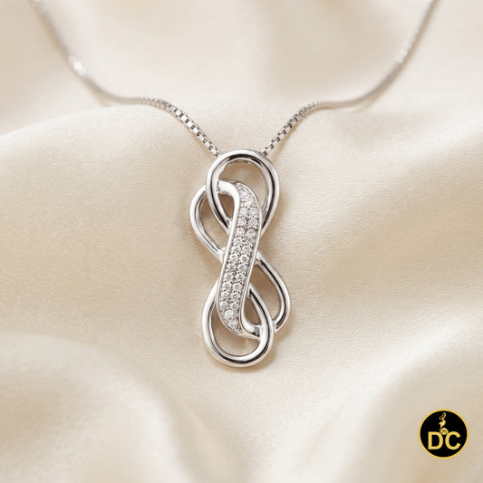 DiamondCelebritees 925 Sterling Silver White Double Infinite 0.25ct Cubic Zirconia 1INCH Pendant