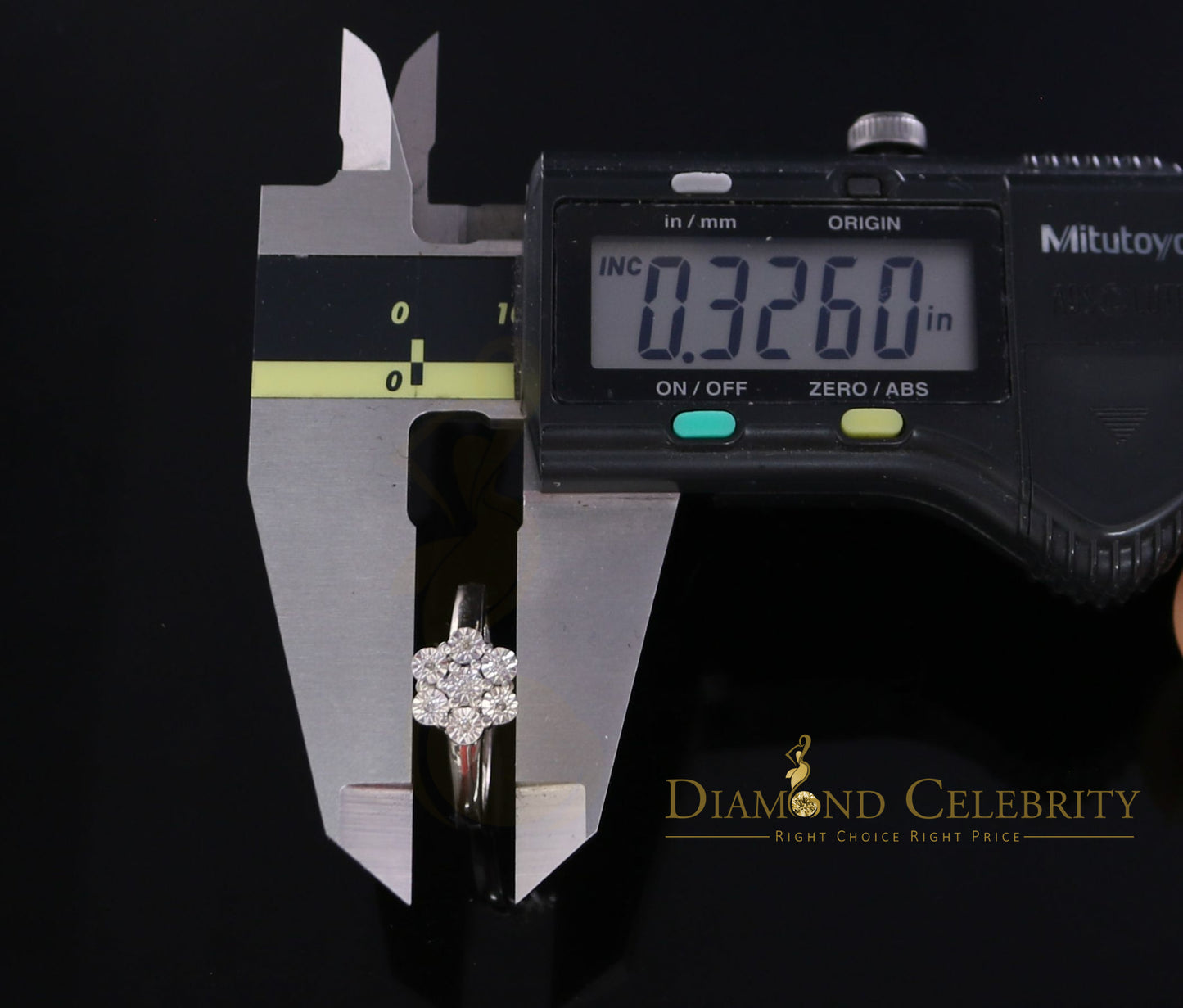 DiamondCelebritees 0.05 CT Real Diamond 925 Sterling Silver White Luxury Womens Floral Ring Size 7