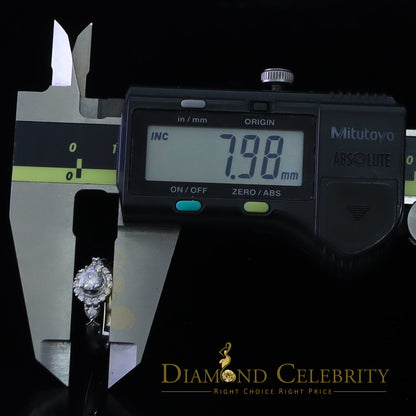 DiamondCelebritees 925 Silver Sterling White 1.50ct CZ Wide Flower 7 stone Women's Ring Size 7