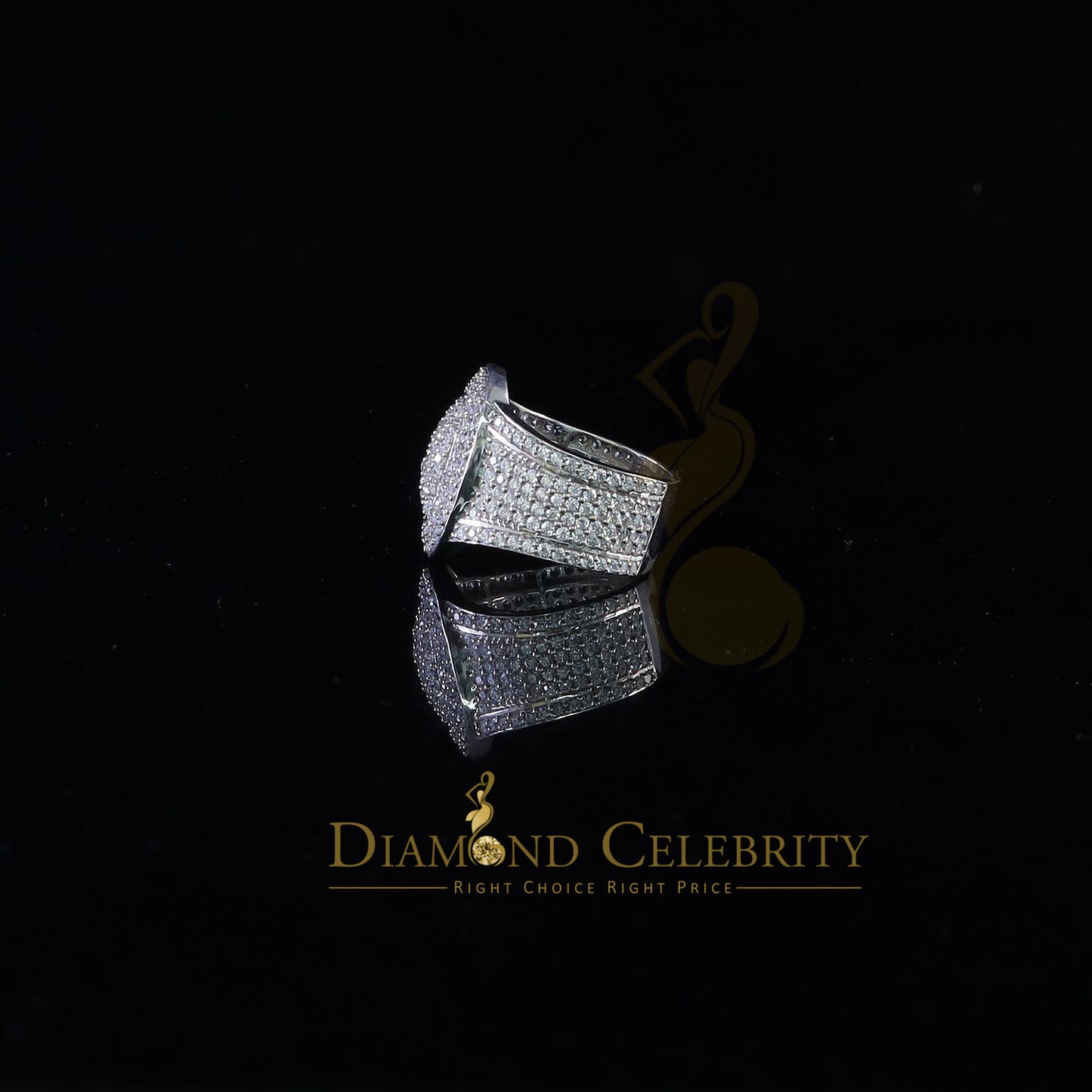DiamondCelebritees 925 Sterling Silver White 7.50ct Cubic Zirconia Oval Engagement Men's Ring SZ 9