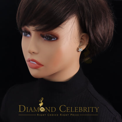 DiamondCelebritees 10K Real Yellow Gold Real Diamond 0.50CT Men's/Women's shape Star Stud Earrings