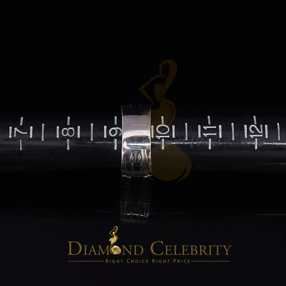DiamondCelebritees Sterling White Silver 4.50ct Cubic Zirconia Band Fashion Men's Ring Size 9.5