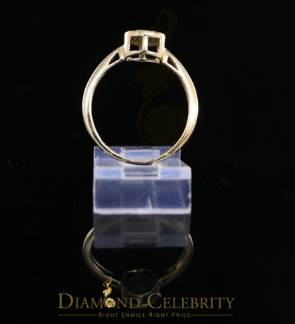 DiamondCelebritees Real Diamond 0.10CT Womens Silver Yellow Ring Engagement Size 7 Oval Shape
