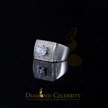 DiamondCelebritees Diamond Celebrity 6.0ct Cubic Zirconia White Silver Men's Square Ring Size 9