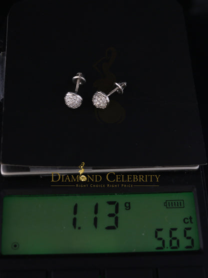 DiamondCelebritees  925 White Sterling Silver 0.64ct Cubic Zirconia Round Women's Stud Earrings