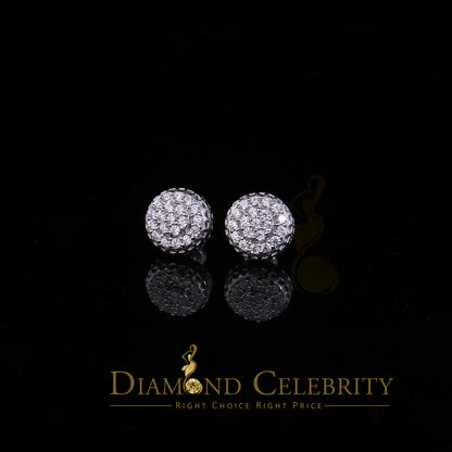 DiamondCelebritees  3.45ct Cubic Zirconia 925 White Silver Women's & Men's Hip Hop Round Earrings